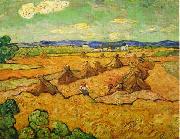 Vincent Van Gogh Wheatfield with sheaves and reapers oil on canvas